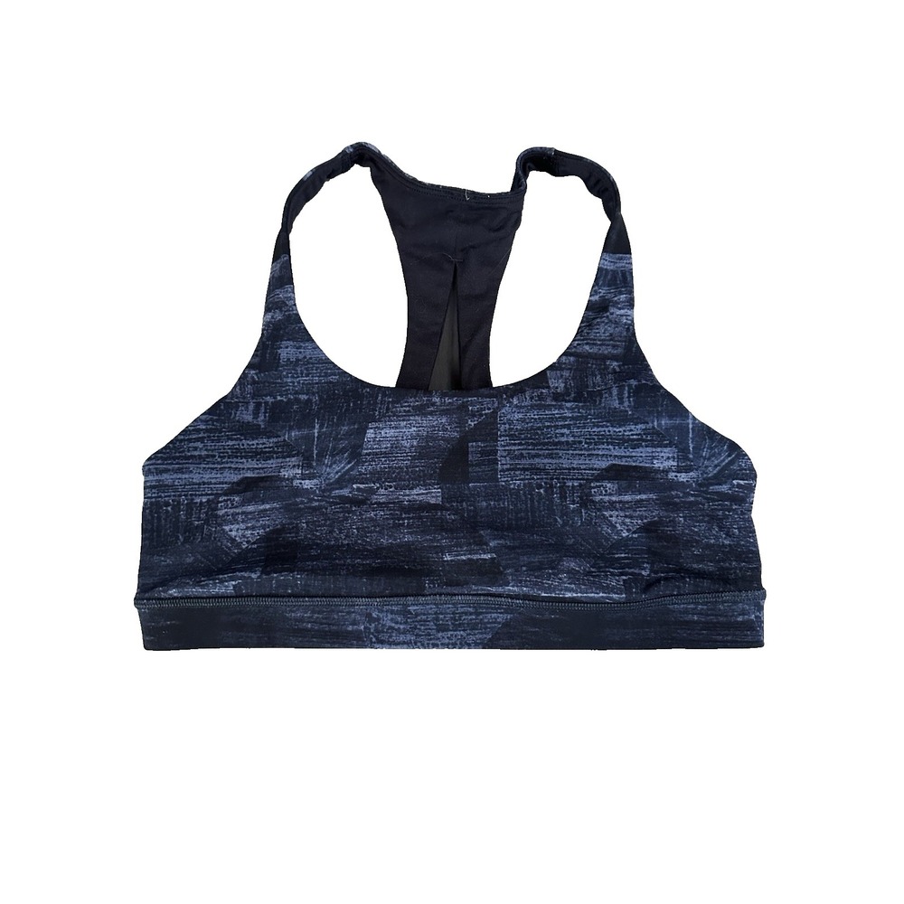 Lululemon Women's Size 10 Sports Bra Blue Multicolor Mesh Panel Back